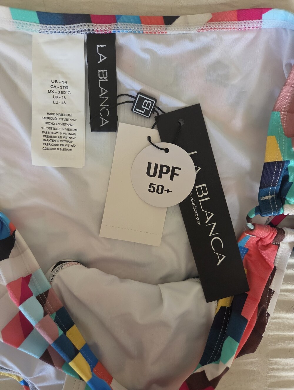 NEW la blanca women's slice adjustable loop hipster bikini bottoms size 14 - Picture 3 of 6